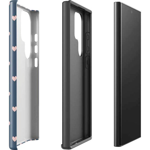 Blue and Pink Hearts Galaxy S25 Ultra Impact Case