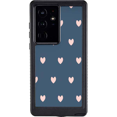 Blue and Pink Hearts Galaxy S24 Ultra Waterproof Case
