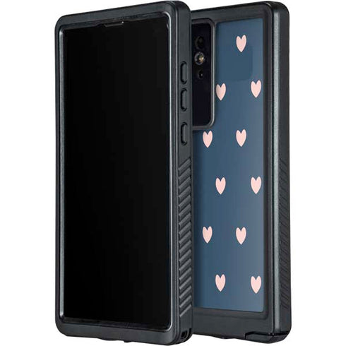 Blue and Pink Hearts Galaxy S24 Ultra Waterproof Case