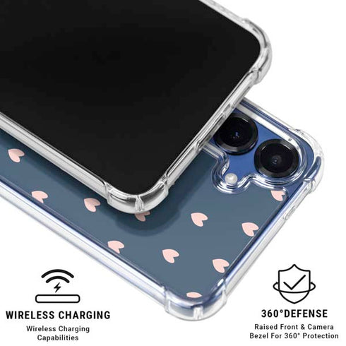 Blue and Pink Hearts Galaxy S25 Clear Case