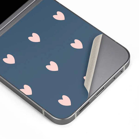 Blue and Pink Hearts Galaxy Z Flip6 Skin