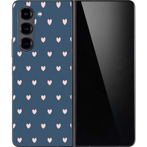 Blue and Pink Hearts Galaxy Z Fold5 5G Skin