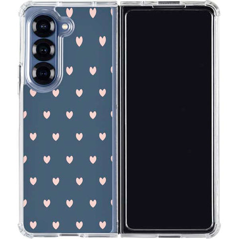 Blue and Pink Hearts Galaxy Z Fold6 Clear Case