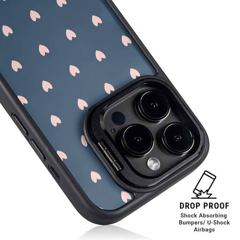 Blue and Pink Hearts iPhone 13 Pro Kickstand Case