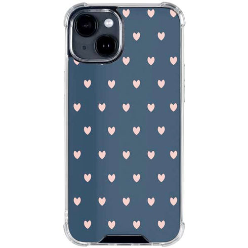 Blue and Pink Hearts iPhone 15 Clear Case