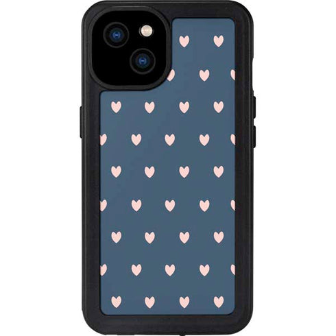 Blue and Pink Hearts iPhone 15 Plus Waterproof Case
