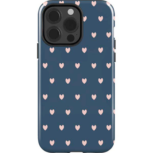 Blue and Pink Hearts iPhone 15 Pro Impact Case
