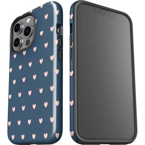 Blue and Pink Hearts iPhone 15 Pro Impact Case