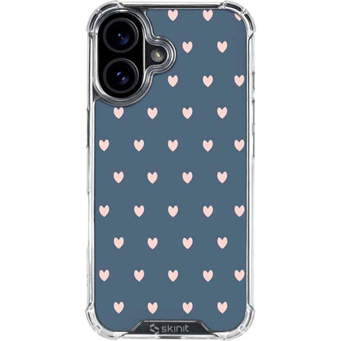 Blue and Pink Hearts iPhone 16 Clear Case