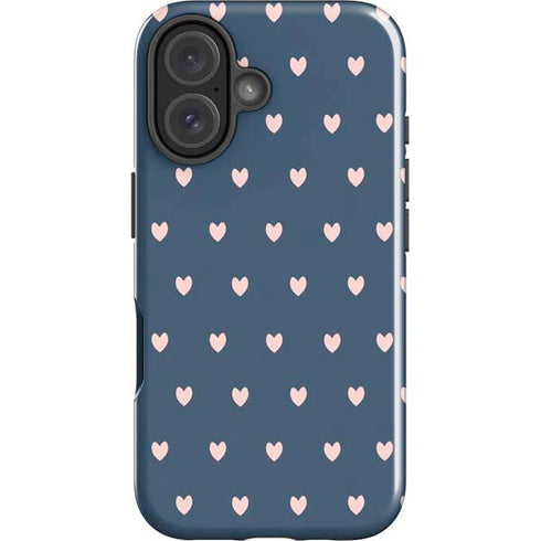 Blue and Pink Hearts iPhone 16 Impact Case