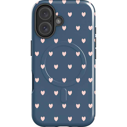Blue and Pink Hearts iPhone 16 Magsafe Impact Case