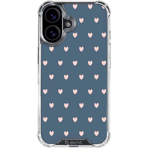 Blue and Pink Hearts iPhone 16 Plus Clear Case