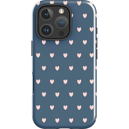 Blue and Pink Hearts iPhone 16 Pro Impact Case