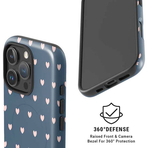 Blue and Pink Hearts iPhone 16 Pro Magsafe Impact Case