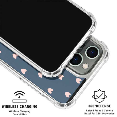 Blue and Pink Hearts iPhone 16 Pro Max Clear Case