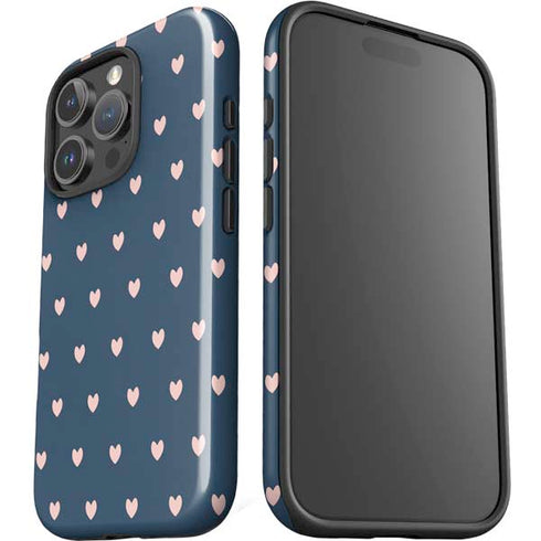 Blue and Pink Hearts iPhone 16 Pro Max Impact Case