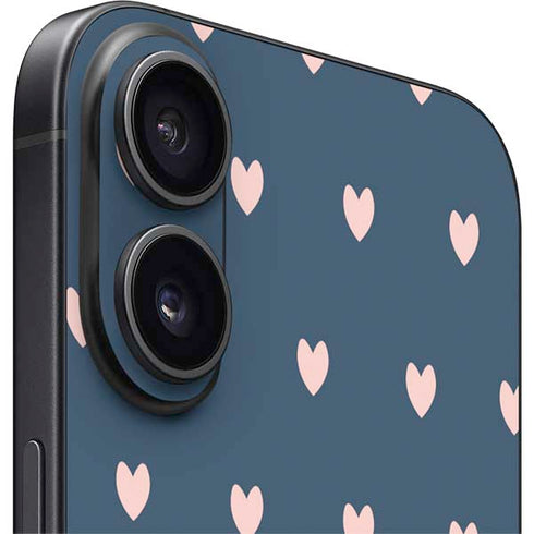 Blue and Pink Hearts iPhone 16 Skin
