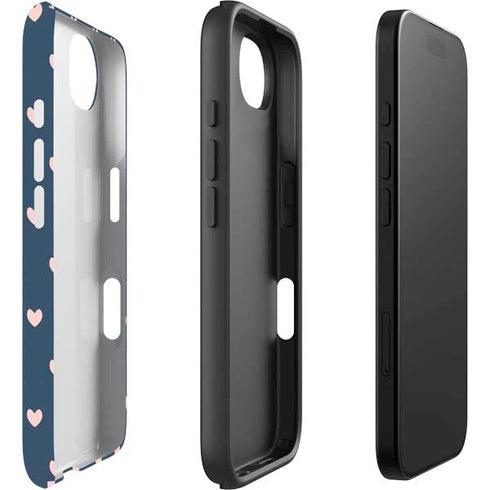 Blue and Pink Hearts iPhone 16e Impact Case