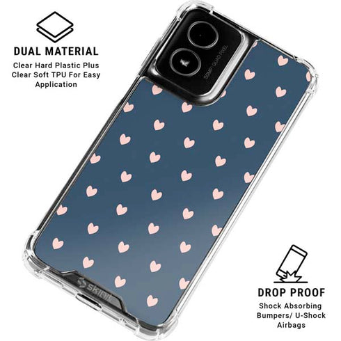 Blue and Pink Hearts Moto G Power 5G (2024) Clear Case