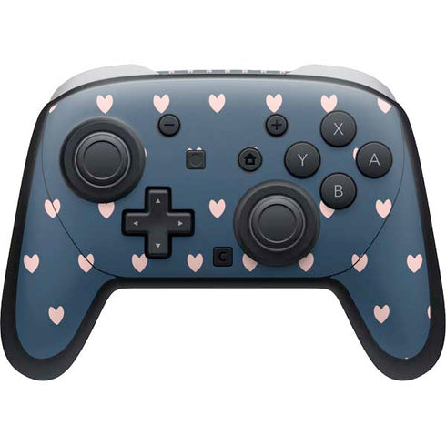 Blue and Pink Hearts Nintendo Switch 2 (2025) Pro Controller Skin