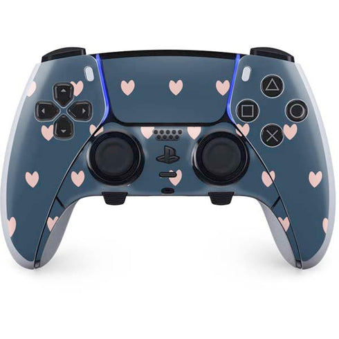Blue and Pink Hearts PS5 DualSense Edge Pro Controller Skin