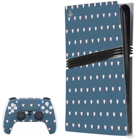 Blue and Pink Hearts PS5 Pro Bundle Skin