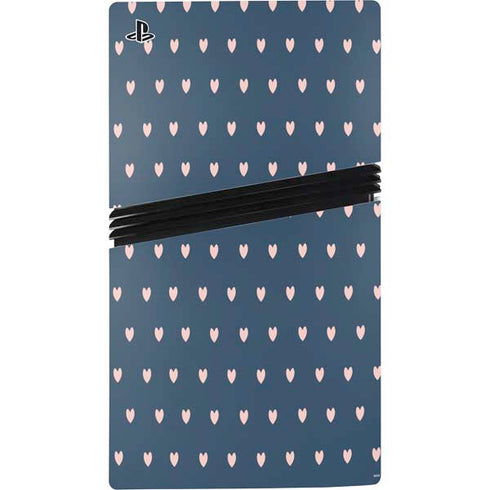 Blue and Pink Hearts PS5 Pro Console Skin