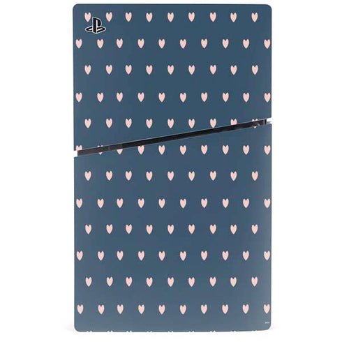 Blue and Pink Hearts PS5 Slim Digital Edition Console Skin