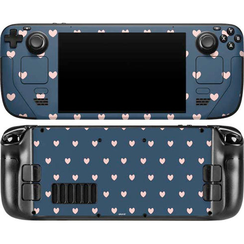 Blue and Pink Hearts Steam Deck Handheld Gaming Computer OLED Skin