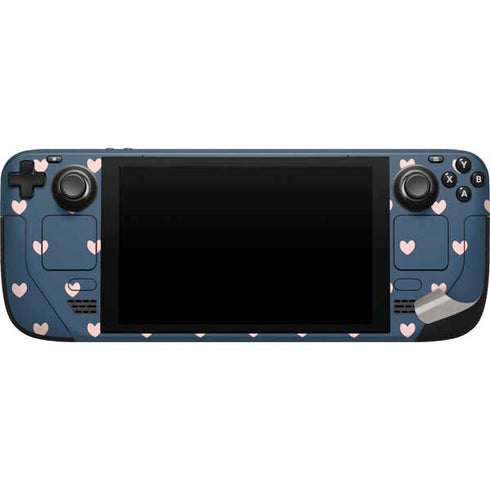 Blue and Pink Hearts Steam Deck Handheld Gaming Computer Skin