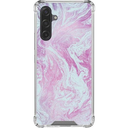Blue and Purple Marble Galaxy A17 Clear Case