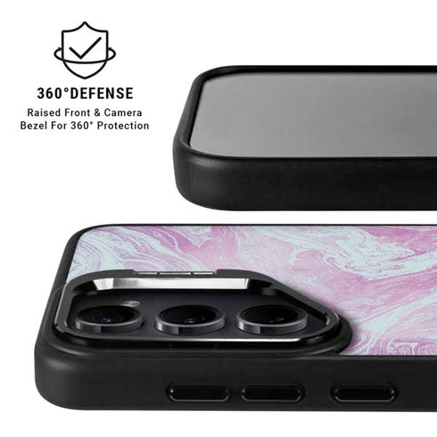 Blue and Purple Marble Galaxy S25 Kickstand Case