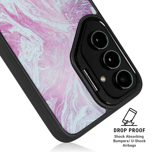 Blue and Purple Marble Galaxy S25 Kickstand Case