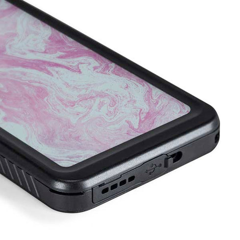 Blue and Purple Marble Galaxy S24 Plus Waterproof Case