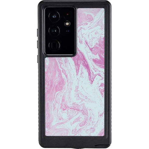 Blue and Purple Marble Galaxy S24 Ultra Waterproof Case