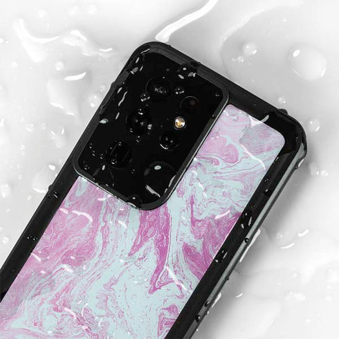 Blue and Purple Marble Galaxy S24 Ultra Waterproof Case