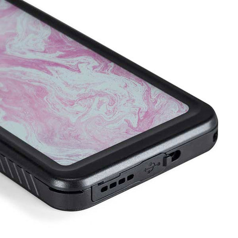 Blue and Purple Marble Galaxy S24 Waterproof Case