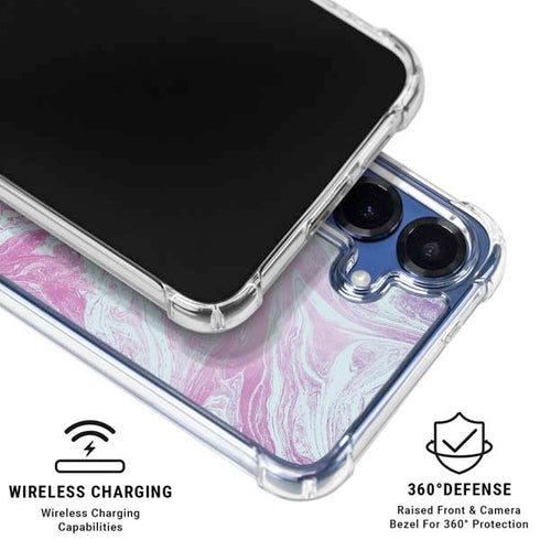 Blue and Purple Marble Galaxy S25 Clear Case