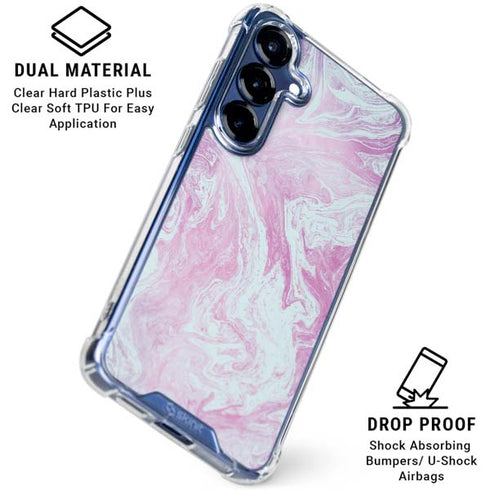 Blue and Purple Marble Galaxy S25 Clear Case