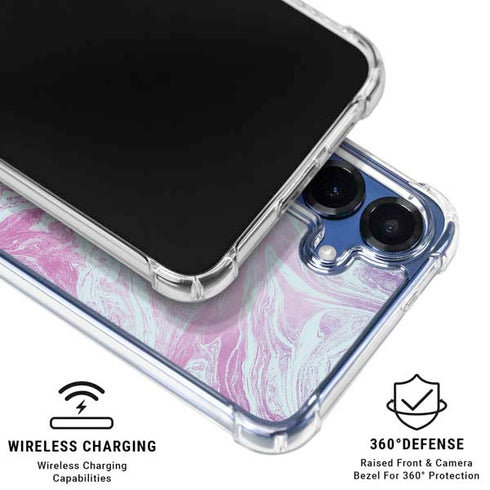 Blue and Purple Marble Galaxy S25 FE Clear Case