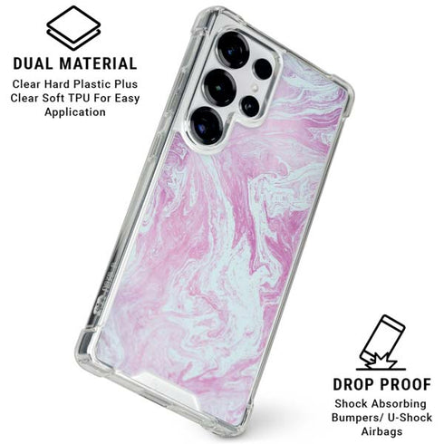 Blue and Purple Marble Galaxy S25 Ultra Clear Case