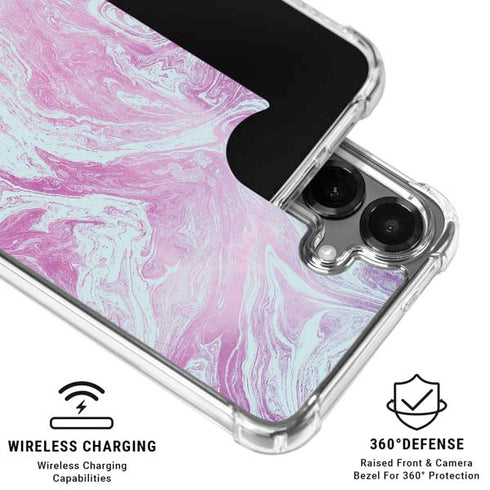 Blue and Purple Marble Galaxy S26 Clear Case