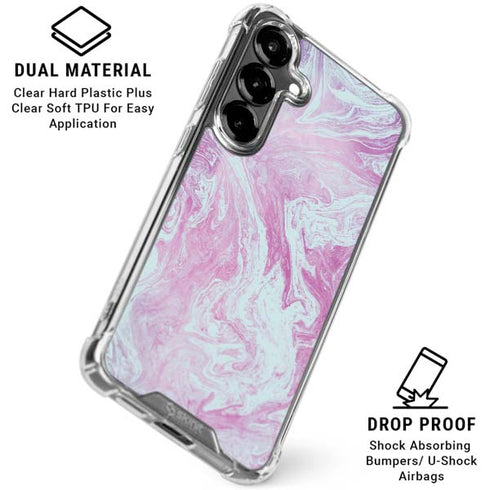 Blue and Purple Marble Galaxy S26 Clear Case