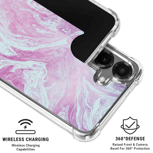 Blue and Purple Marble Galaxy S26 Plus Clear Case