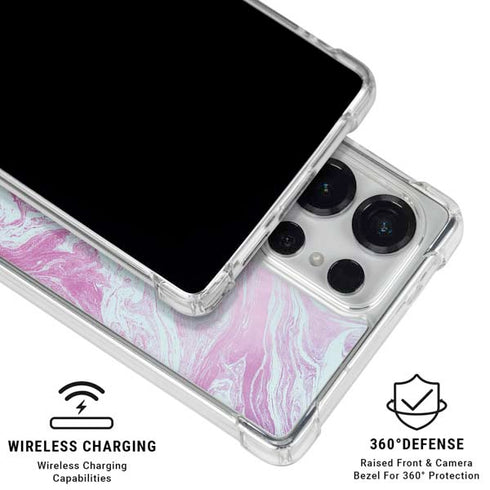 Blue and Purple Marble Galaxy S26 Ultra Clear Case