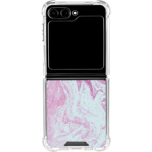Blue and Purple Marble Galaxy Z Flip6 Clear Case