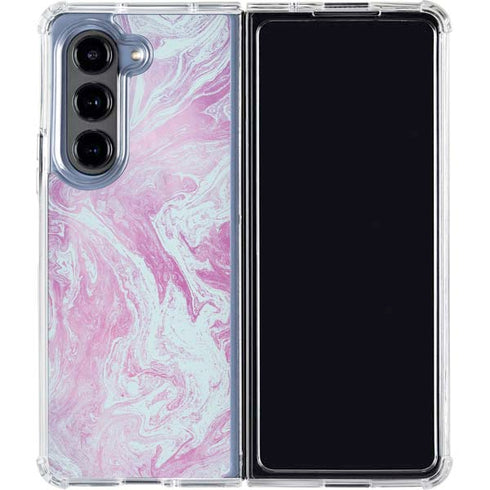 Blue and Purple Marble Galaxy Z Fold5 5G Clear Case