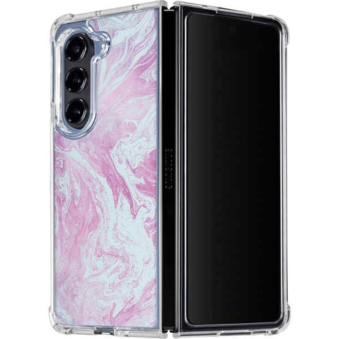 Blue and Purple Marble Galaxy Z Fold5 5G Clear Case
