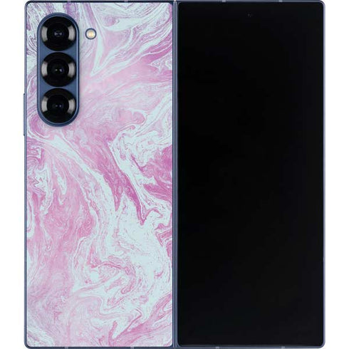 Blue and Purple Marble Galaxy Z Fold6 Skin
