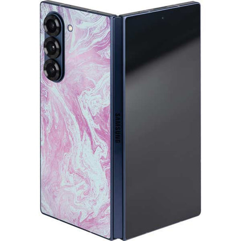 Blue and Purple Marble Galaxy Z Fold6 Skin